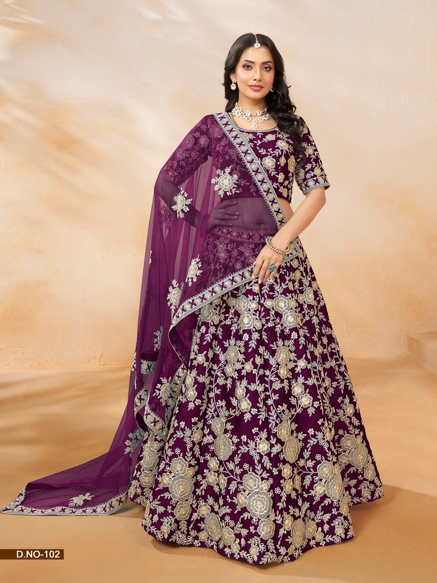 Maroon Color Art Silk Full Embroidery Lehenga Choli With Dupatta