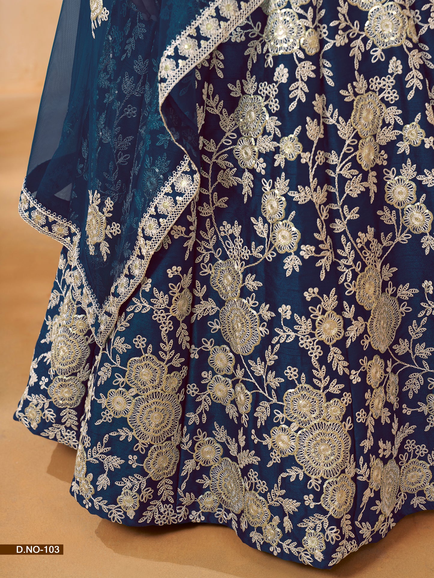 Blue Color Art Silk Full Embroidery Lehenga Choli With Dupatta