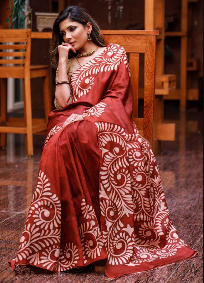 Multi Color Floral Digital Printed Cotton Linen Saree With Blouse Piece