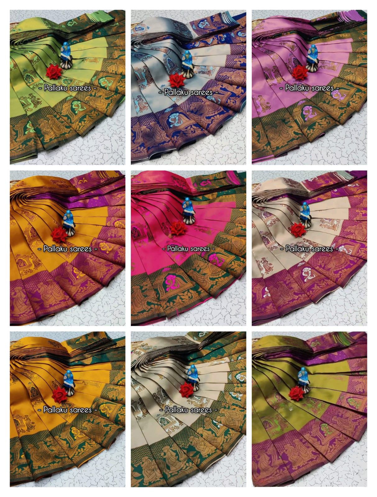 Golden Soft Banarasi silk saree with Flower and Mina Design all over the saree & zari weaving Rich pallu