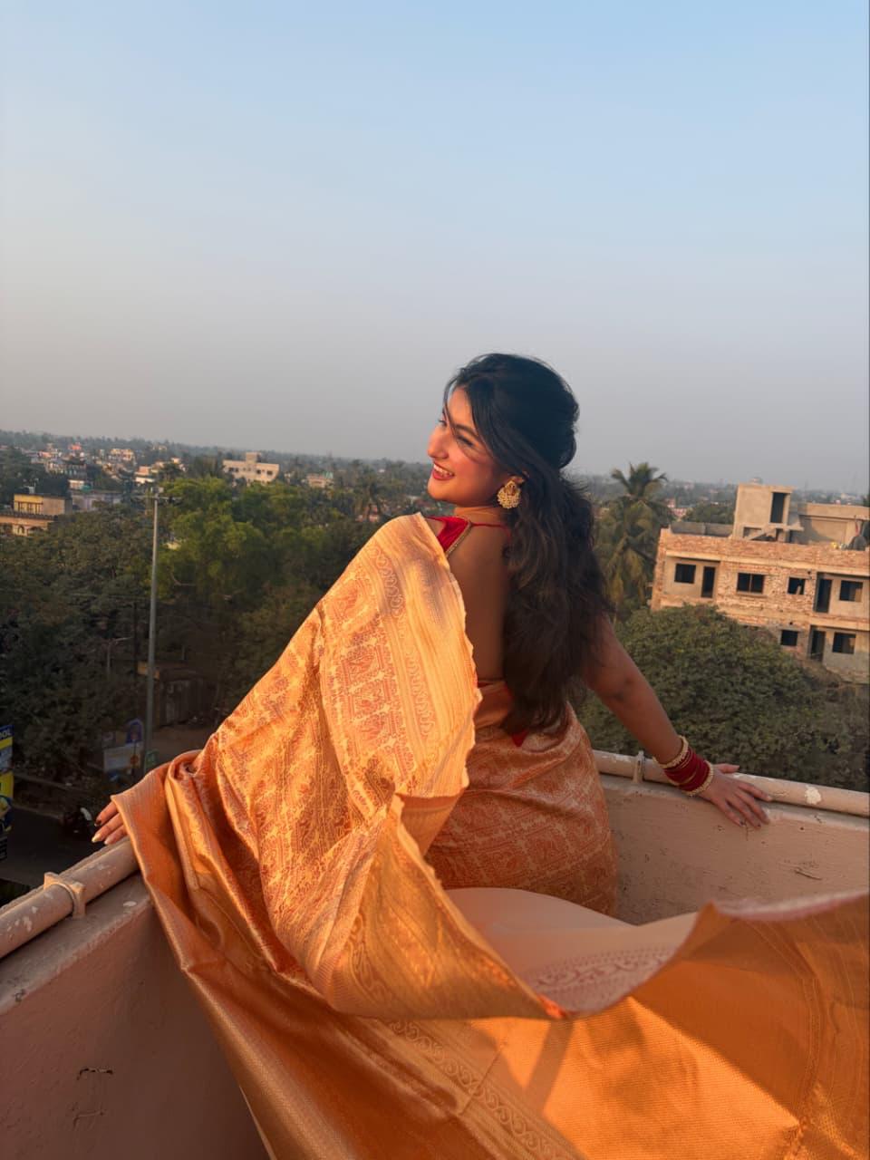 Soft Lichi silk saree Rich Pallu and Jacquard Work Saree with Exclusive Jacquard Border Blouse