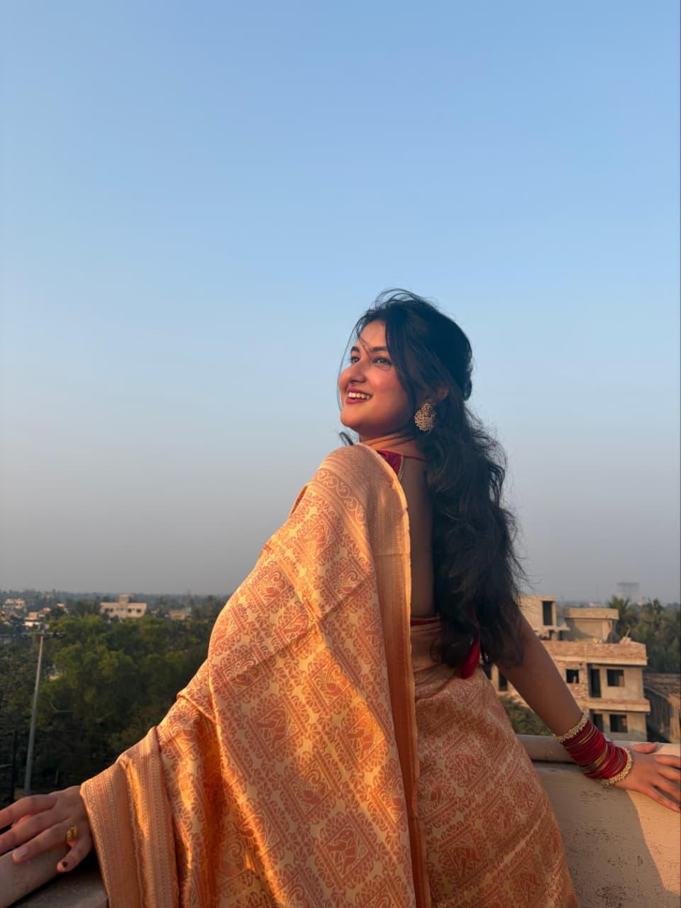 Soft Lichi silk saree Rich Pallu and Jacquard Work Saree with Exclusive Jacquard Border Blouse