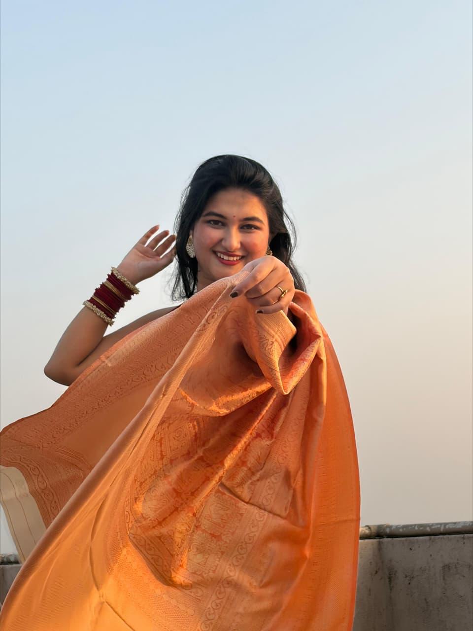 Soft Lichi silk saree Rich Pallu and Jacquard Work Saree with Exclusive Jacquard Border Blouse