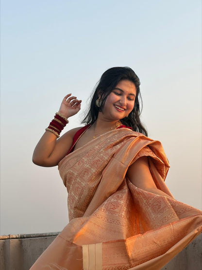 Soft Lichi silk saree Rich Pallu and Jacquard Work Saree with Exclusive Jacquard Border Blouse